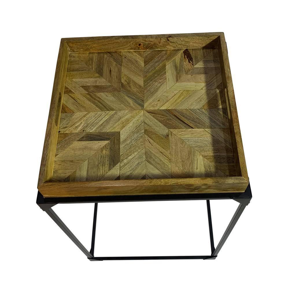 Carolina Living Cooper Tray Table - Inlay Natural - Black