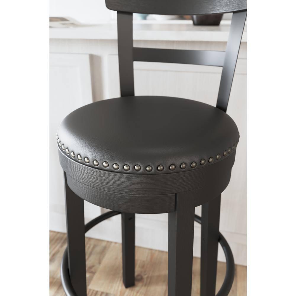 August Grove® Daiah Swivel Upholstered Counter Stool with Solid Wood Frame