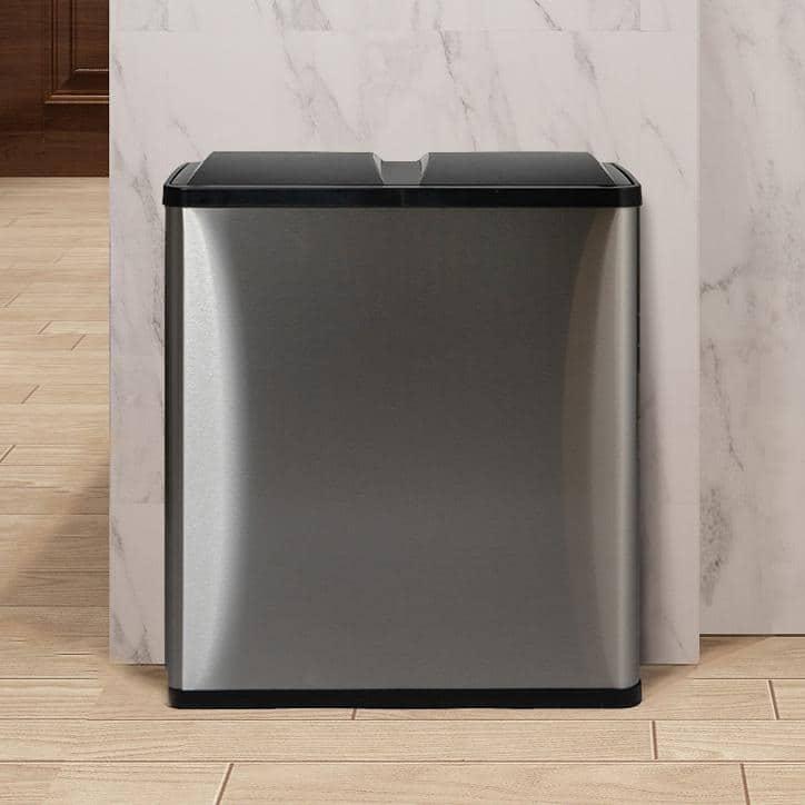 Household Essentials Steel Motion Sensor Multi-Compartment Trash/Recycling Bins - 8 Gallons