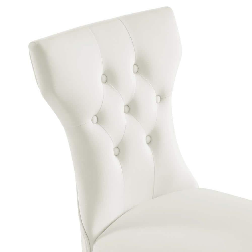 Set of 2 Silhouette Performance Velvet Dining Chairs White - Modway