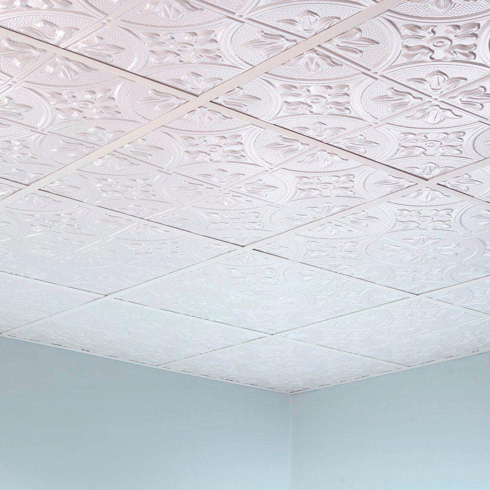 Traditional 24'' L x 24'' W Textured Vinyl Drop-In Ceiling Tile