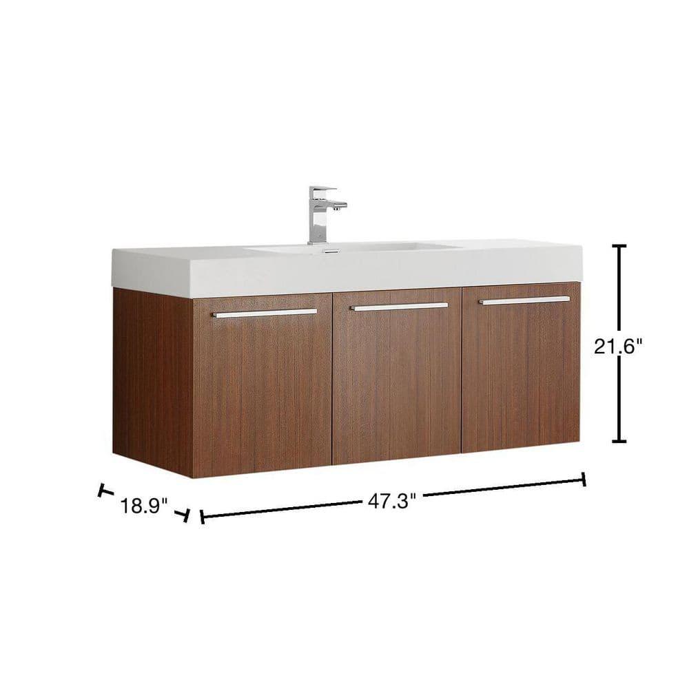 Vista 47" Wall-Mounted Single Sink Bathroom Vanity Set