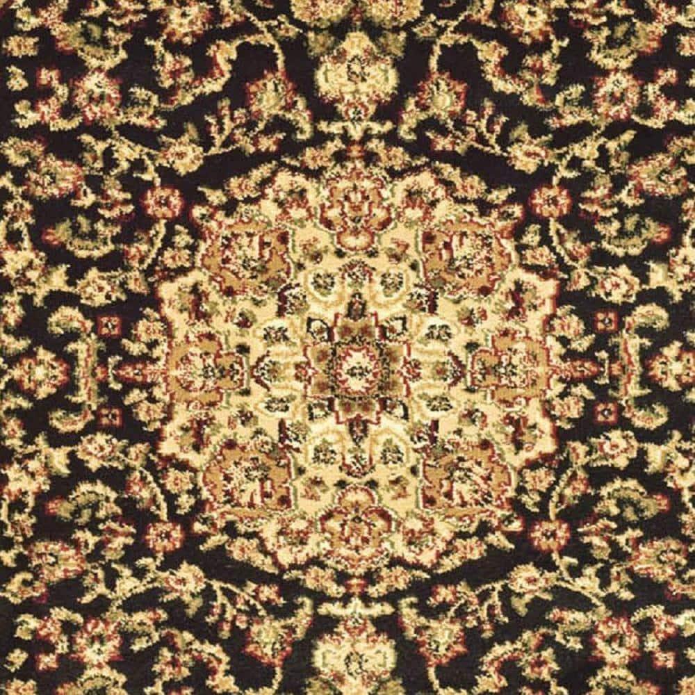 Lyndhurst LNH222 Power Loomed Accent Rug - Black/Ivory - 3'3"x5'3" - Safavieh