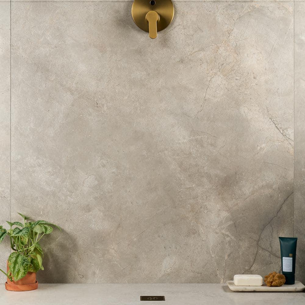 Signature 47.24 In. X 47.24 In. Marble Look Satin Porcelain Floor And Wall Tile (30.98 Sq. Ft. / Case)