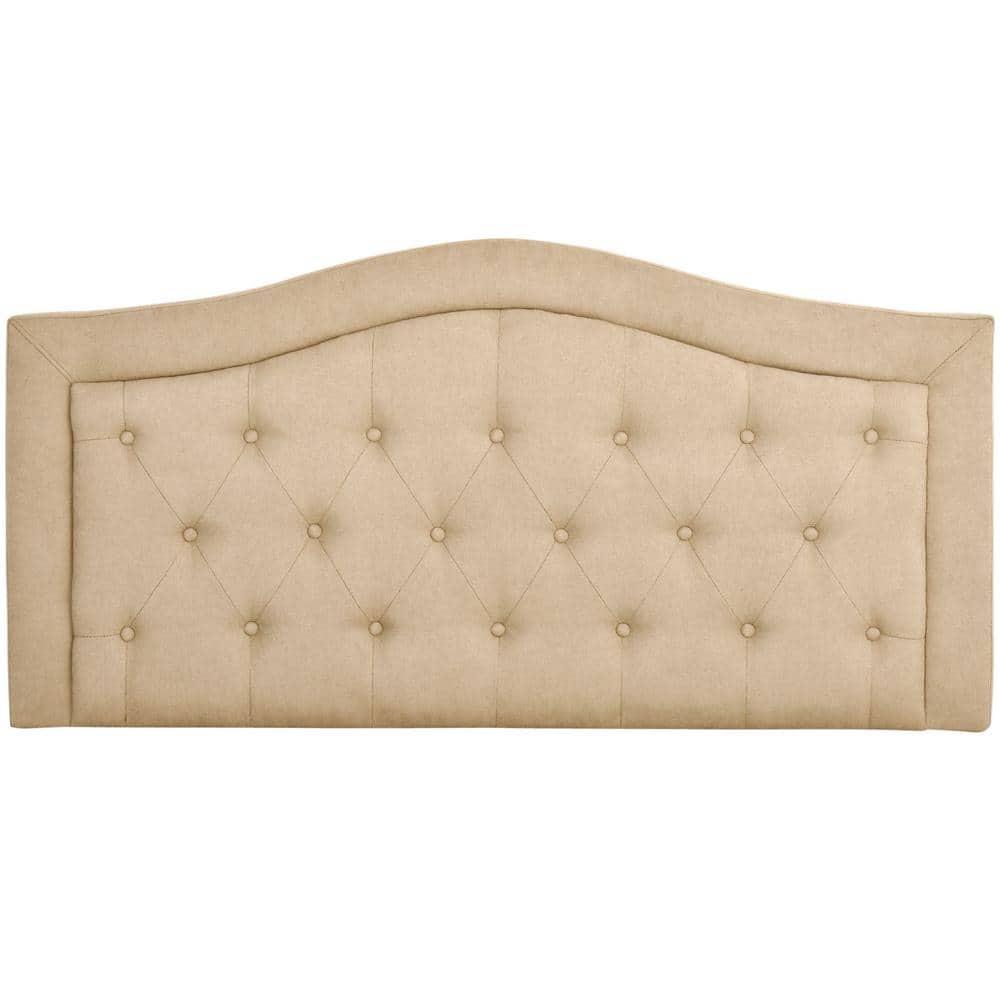 HOMCOM Upholstered Headboard, Button Tufted Bedhead Board, Home Bedroom Decoration for Full-Sized Beds, Beige