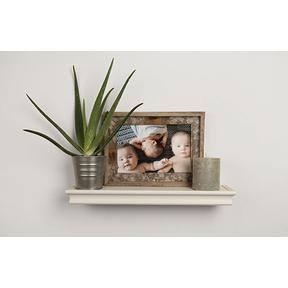 HIGH & MIGHTY Decorative 18" Floating Shelf Holds up to 15lbs, Easy Tool-Free Dry Wall Installation, Beveled, eCommerce Packaging, White