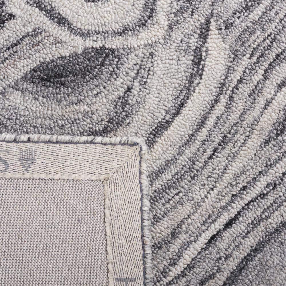 Abstract ABT148 Handmade Indoor Area Rug - Dark Gray/Black - 6'x6' - Safavieh