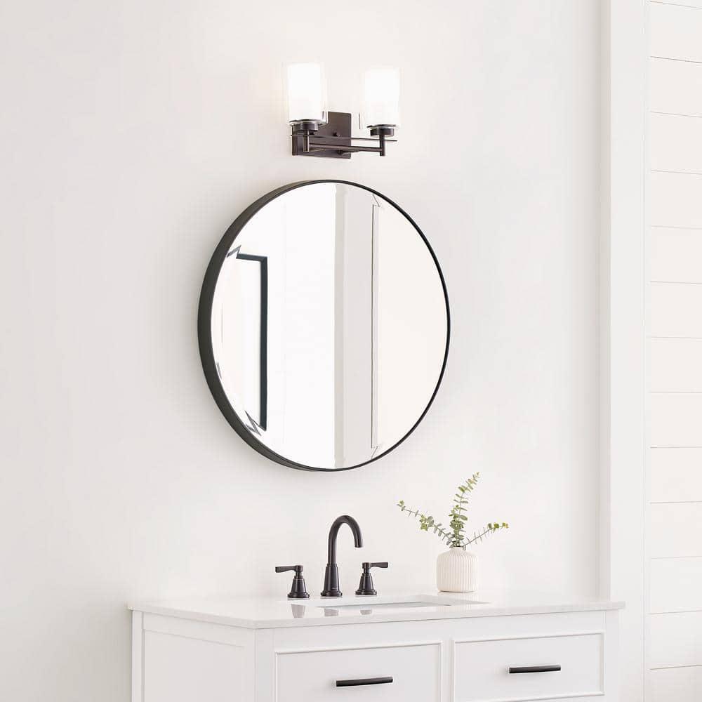 Generation Lighting 4437302-710 Elmwood Park Two - Light Wall/Bath Vanity Style Fixture, Bronze