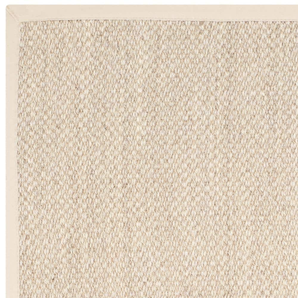 SAFAVIEH Natural Fiber Kentigern Border Seagrass Area Rug, Marble/Beige, 2'6" x 4'