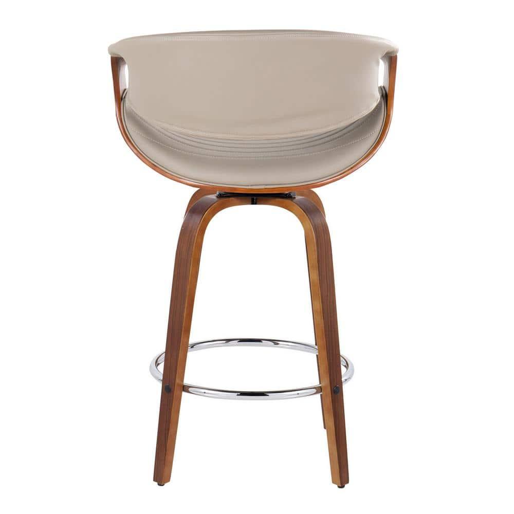 LumiSource Brown Symphony 26" Fixed-Height Counter Stool - Set of 2