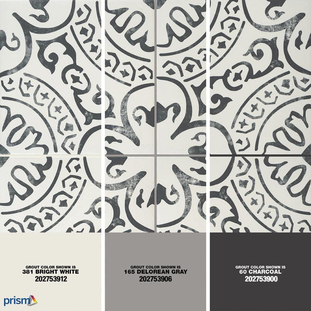 Amara 8" x 8" Encaustic Look Matte Porcelain Floor & Wall Tile