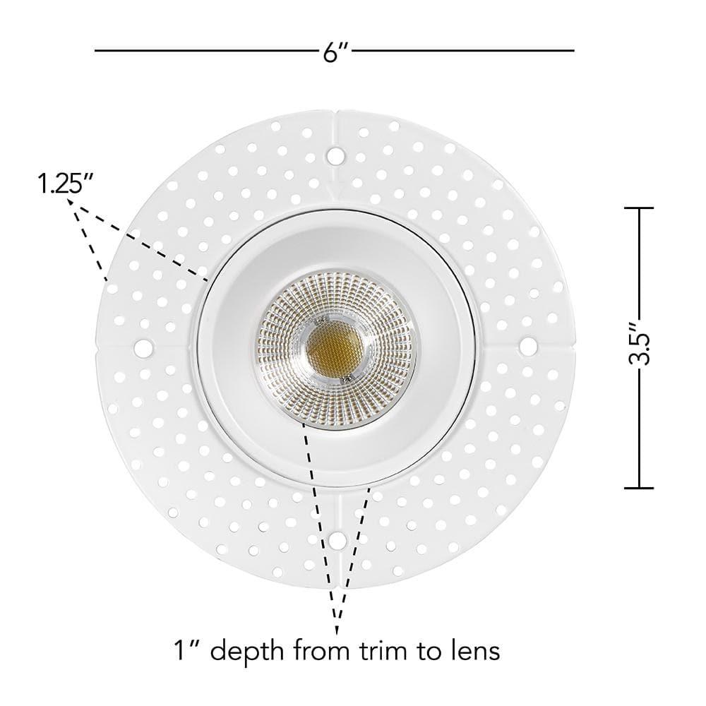 Maxxima 4 in. Trimless Ultra-Thin Recessed Anti-Glare LED Downlight Canless IC Rated 1000 Lumens 5 Color Temperature Selectable 2700K/3000K/3500K/4000K/5000K Dimmable 90 CRI 5 CCT Slim J-Box Included