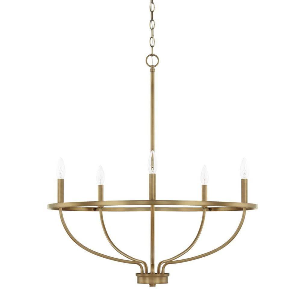 Capital Lighting Greyson 5-Light Aged Brass Chandelier
