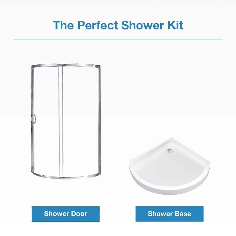 Ove Decors Breeze_36_without_walls OVE Decors Breeze Premium 40 in. Round Shower Kit w/ Clear, Base in Chrome Finish