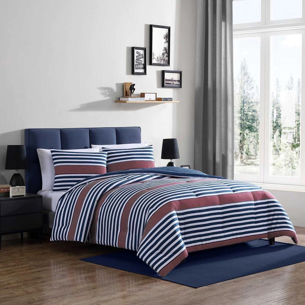 Nautica Nautica Kennedy Stripe Reversible Navy Comforter Set