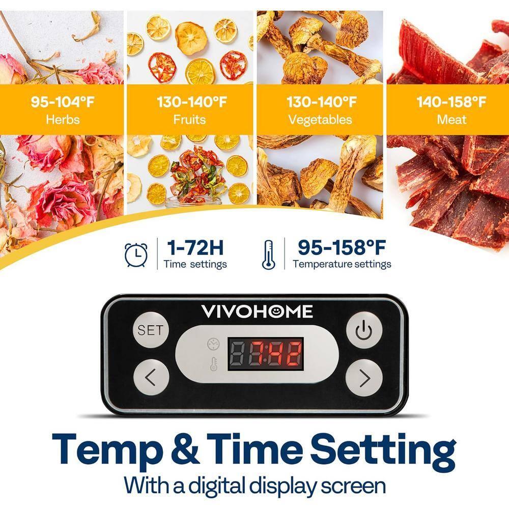 SPECSTAR Electric 5 Trays Food Dehydrator Machine, 400W Hydrator Machine with 72H Digital Timer and Temperature Control for Fruit Vegetable Meat Jerky Herb Beef Mushroom, Black