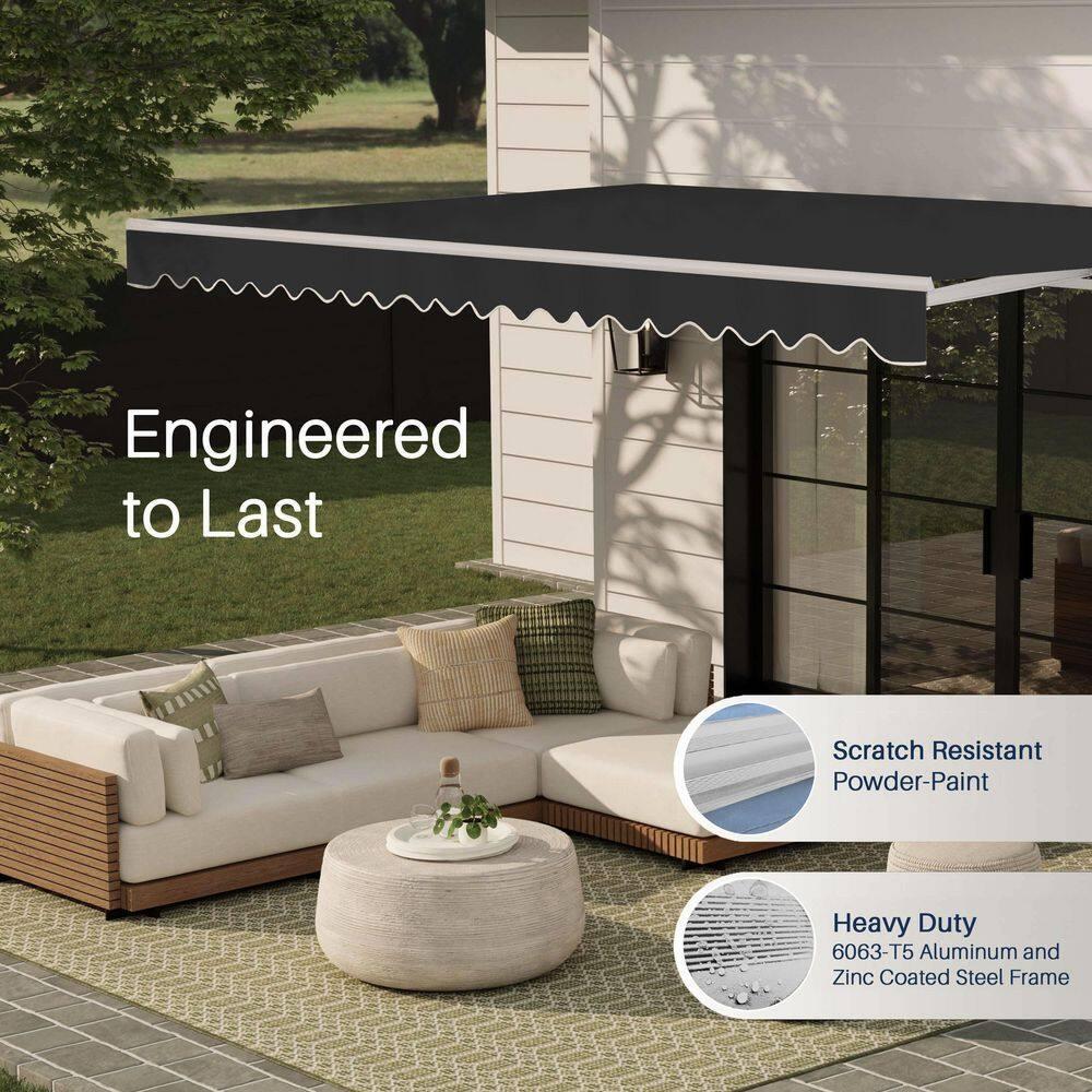 Motorized Retractable White Frame Patio Awning
