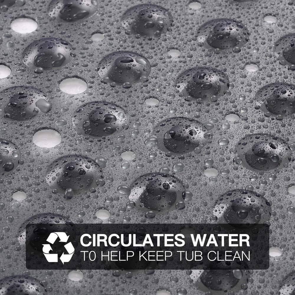 YINENN Bath and Shower Safety Mats 40x16 inch, Non Slip with Suction Cups for Bathroom Stall and Tub Floor, Extra Large and Machine Washable, Drain Holes Keep Bathtub Clean, Clear Light Black