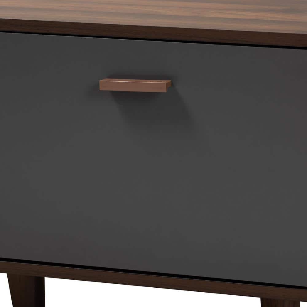 Moina Two-Tone Wood TV Stand for TVs up to 70" Walnut/Gray - Baxton Studio