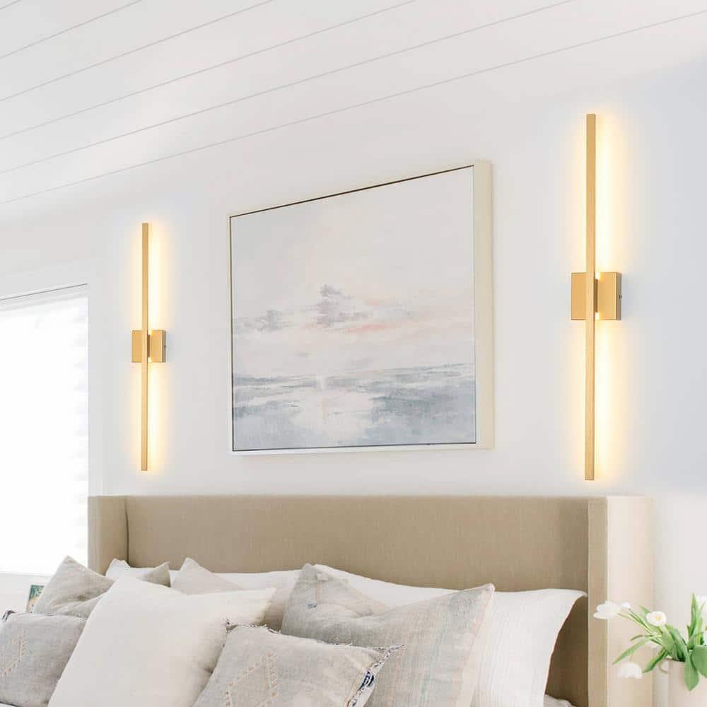 36-Inch Gold and Black Aluminum LED Vanity Light