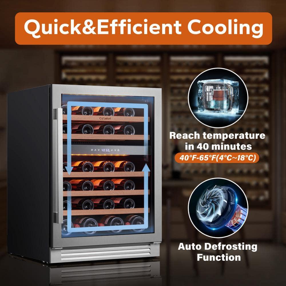 Ca'Lefort 15 Inch Beverage Refrigerator - 80 Can Small Beverage Fridge, Drink Fridge Glass Door 3 LED 34°F -54°F Beverage Cooler Built-in or Freestanding, Perfect for Home/Kitchen(3.0 cu.ft)