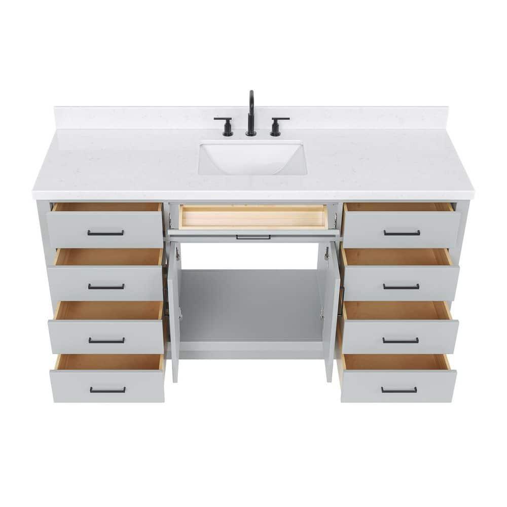 Ariel T066scqrvo Hepburn 66" Free Standing Single Basin Vanity Set - Grey