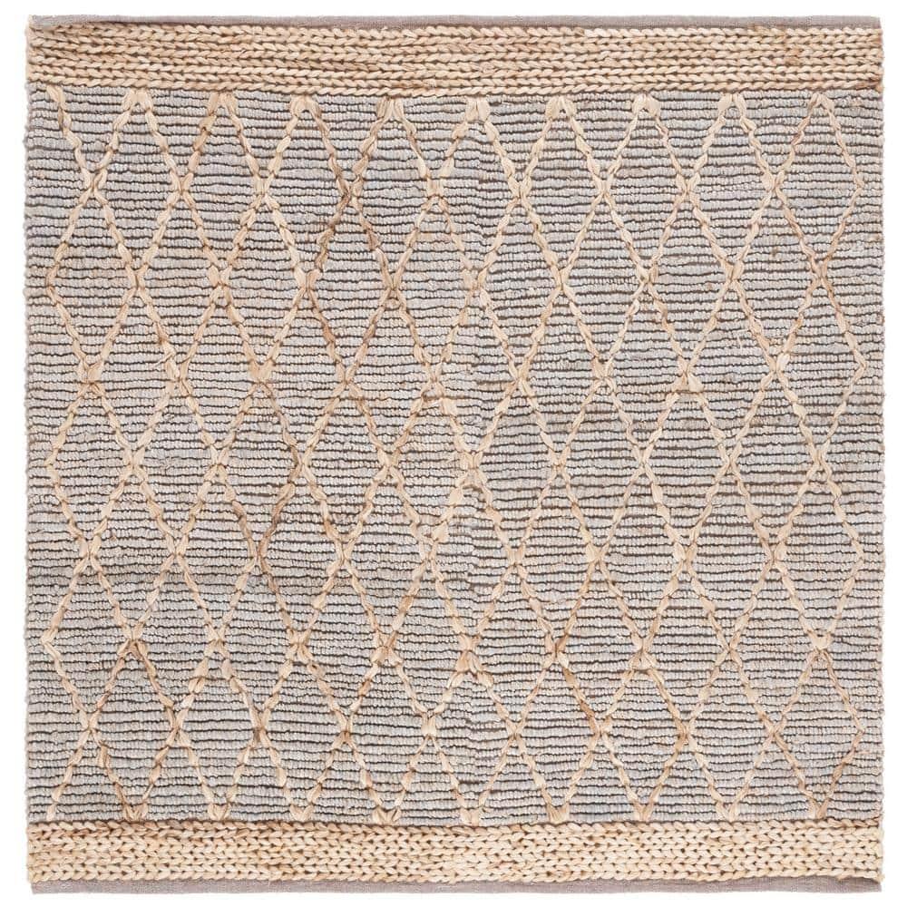 Natural Fiber NF951 Hand Loomed Indoor Area Rug - Light Blue - 6'x6' - Safavieh
