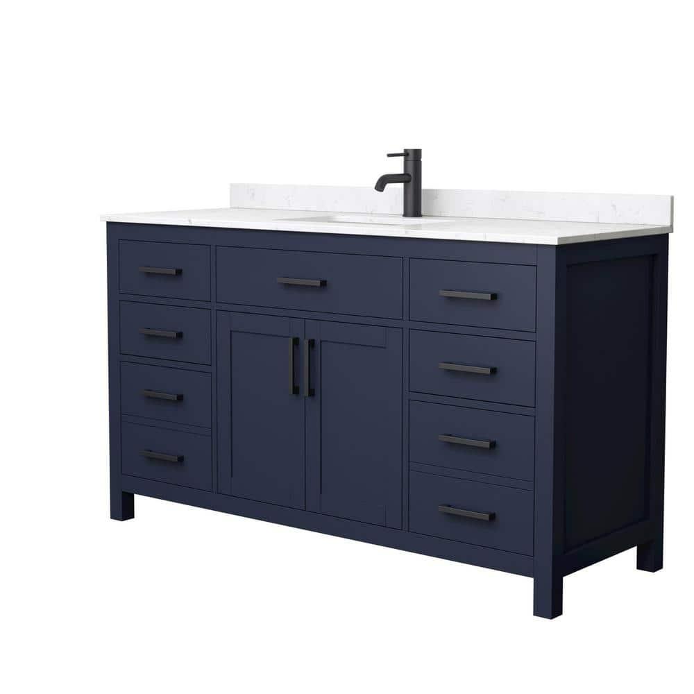 Beckett 60" Freestanding Single Bathroom Vanity with Cultured Marble Top