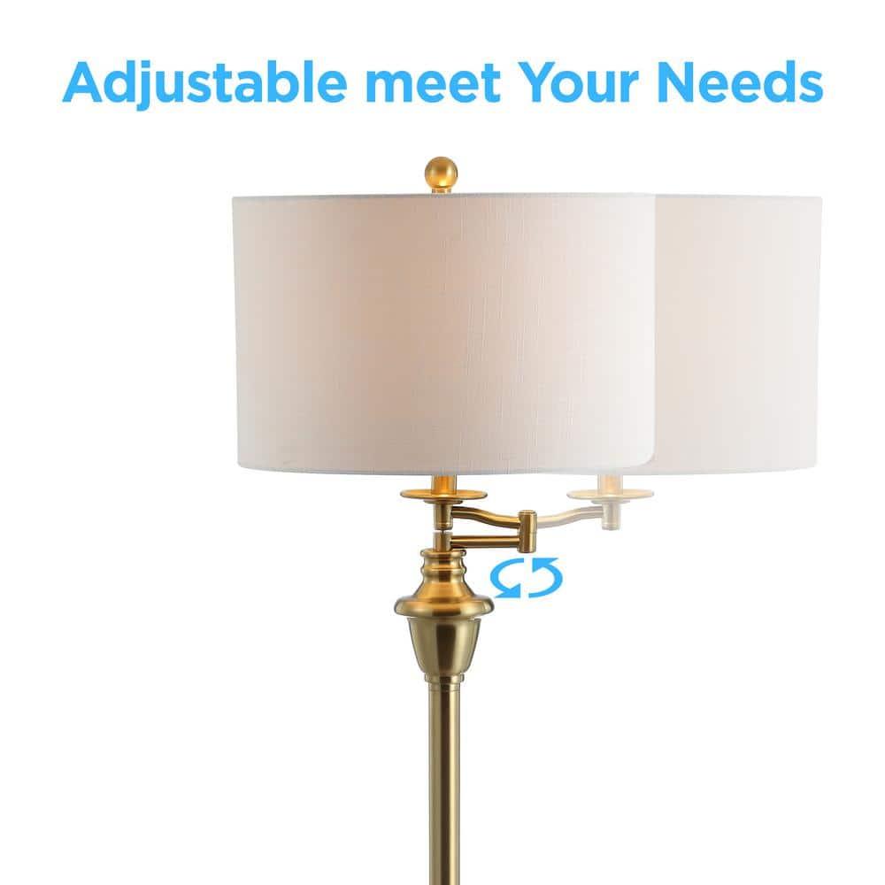 Rephen 60'' Black LED Swing Arm Floor Lamp with USB