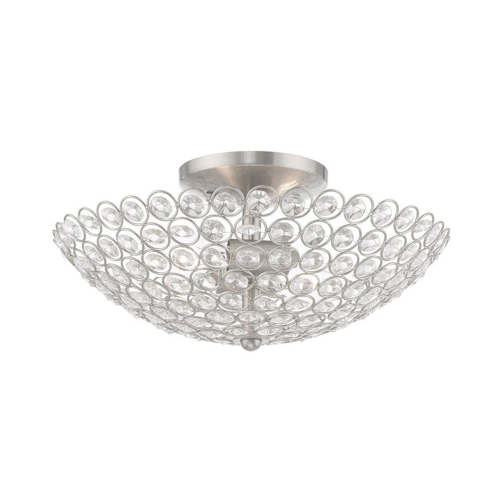 Livex Lighting Cassandra 2 - Light Semi-Flush Mount in  Brushed Nickel