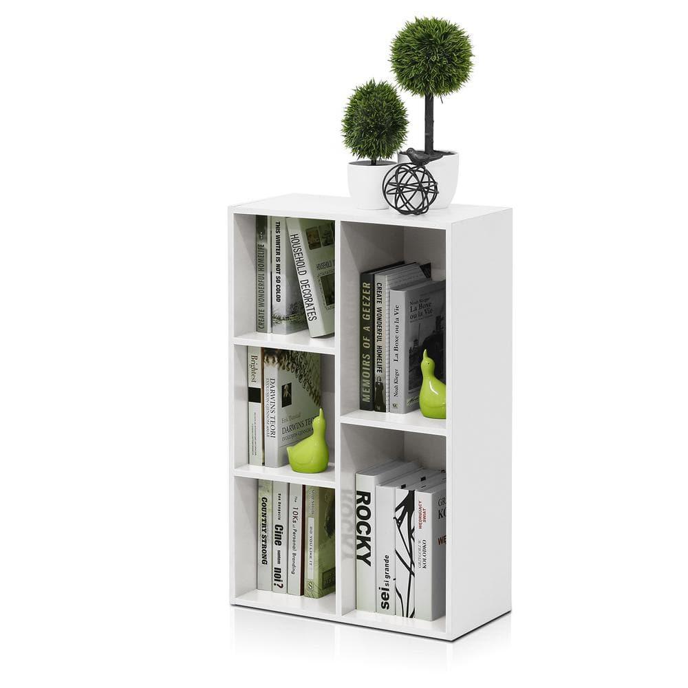 31" 5-Cube Geometric Decorative Bookshelf with Anti-Toppling Reversible Open Bookshelf Storage Organizer for Study&Office