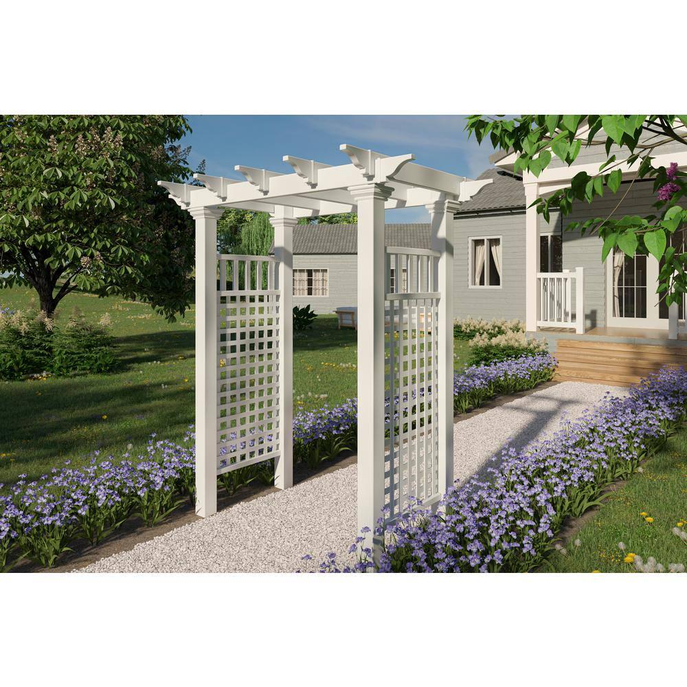 Fairfield White Vinyl Traditional Garden Arbor