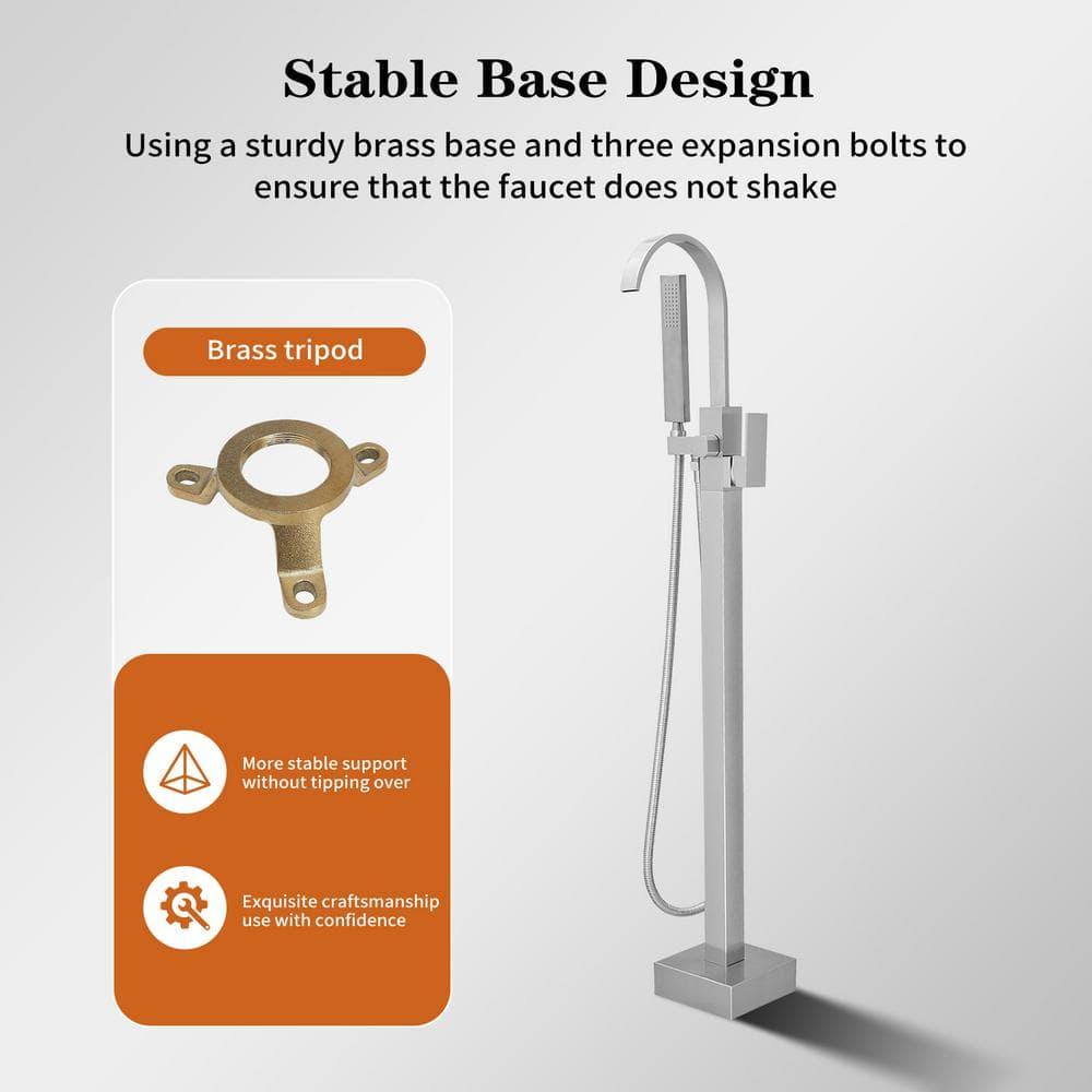VIBRANTBATH A-97011-N 1 Handle Floor Clawfoot Tub Faucet with Diverter