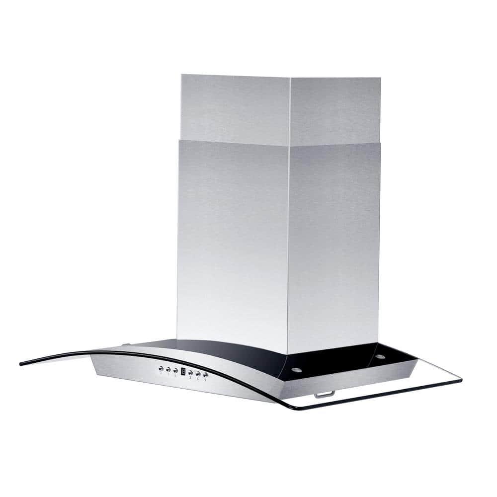 ZLINE 36 in. Convertible Vent Wall Mount Range Hood in Stainless Steel & Glass (KZ-36)