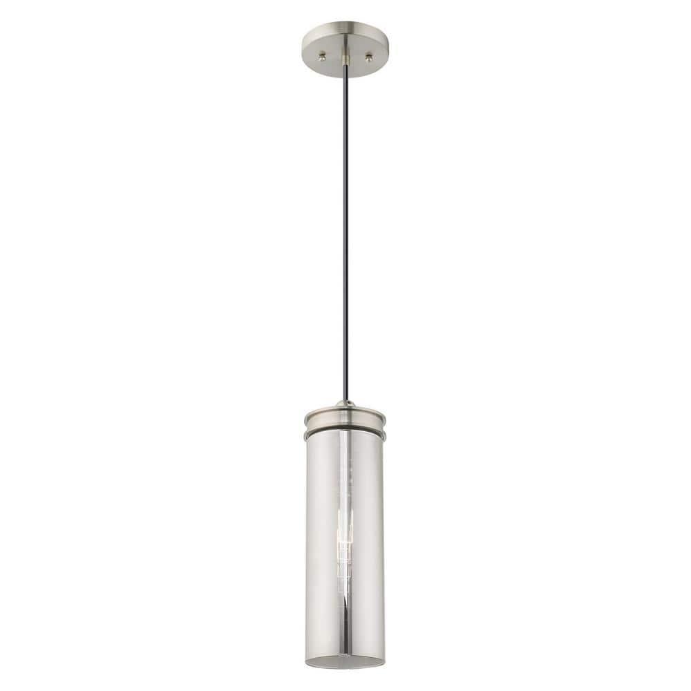 Livex Lighting Art Glass 1 - Light Pendant in  Brushed Nickel