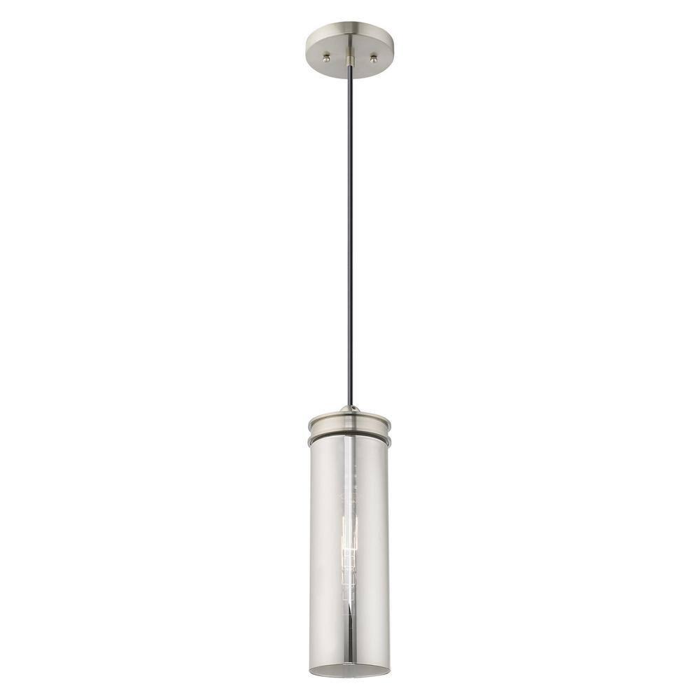 Livex Lighting Art Glass 1 - Light Pendant in  Brushed Nickel