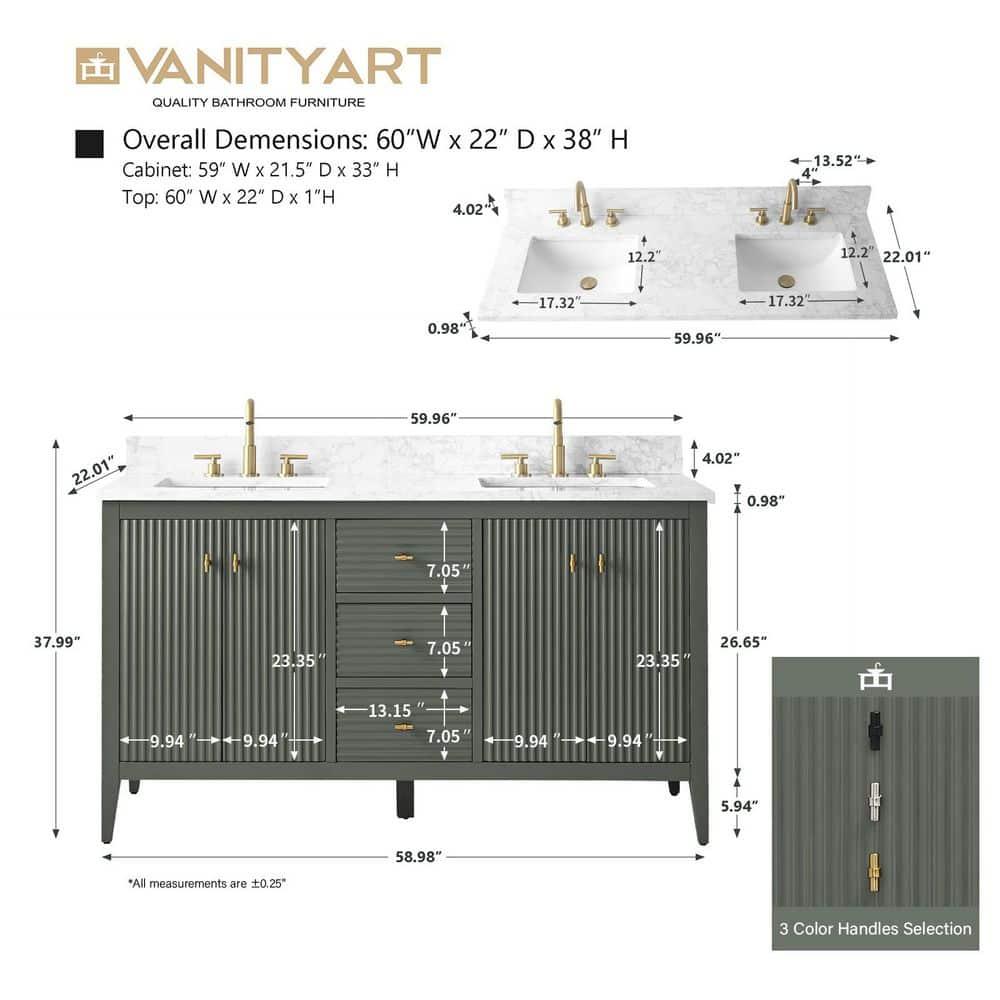 60" Double Bathroom Vanity Set