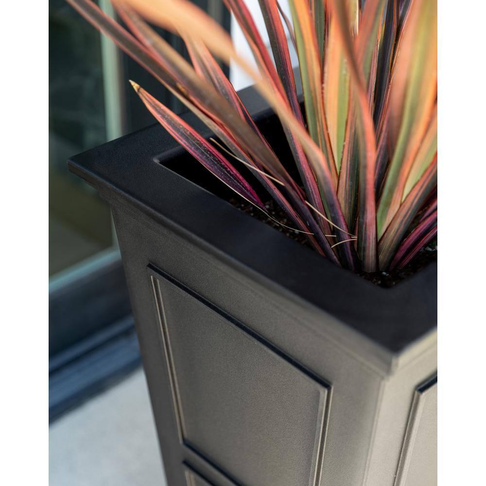 Veradek Brixton Tall 28" Plastic Planter - Black
