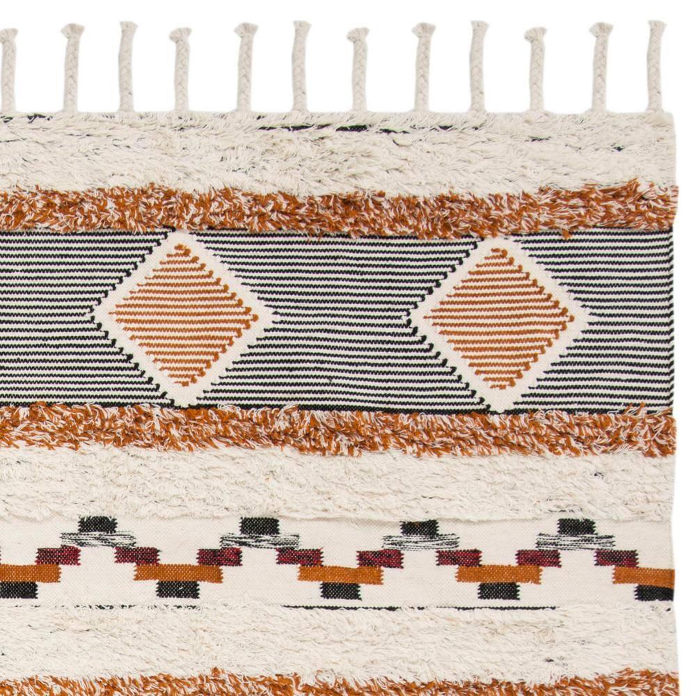 Kenya KNY904 Hand Knotted Area Rug - Ivory/Black-Orange - 8'x10' - Safavieh