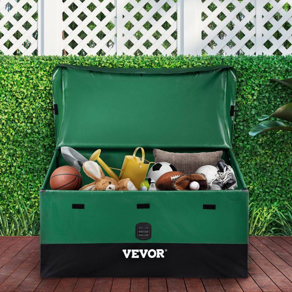 VEVOR VEVOR 48'' W 100 Gallons Water Resistant Polyethylene Plastic Deck Box in Green/Black