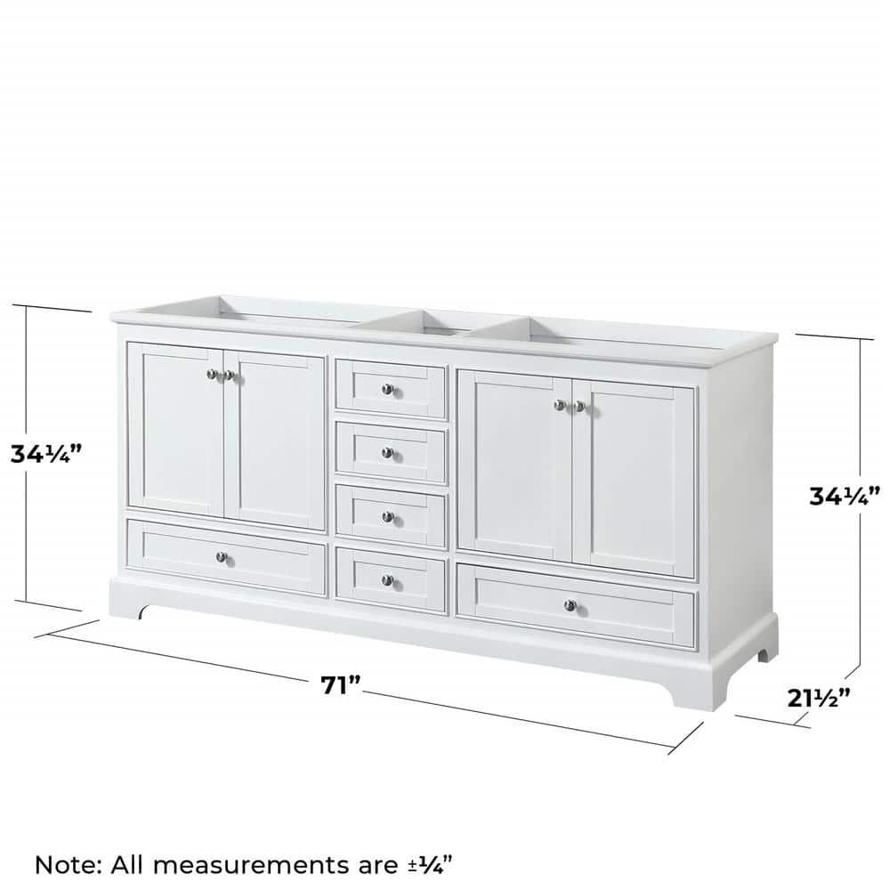 Wyndham Collection Deborah 71" Double Bathroom Vanity Base Only