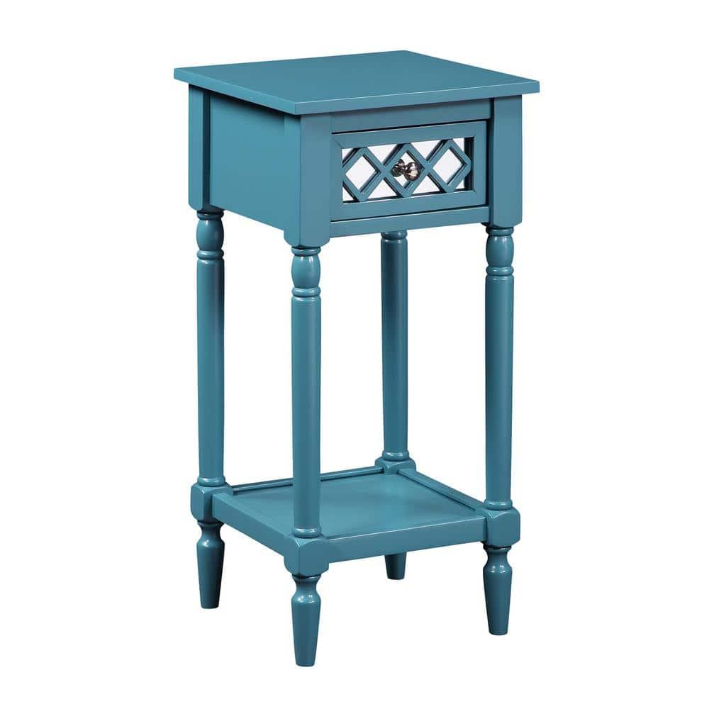 Convenience Concepts French Country Khloe Deluxe 1 Drawer Accent Table with Shelf, Blue