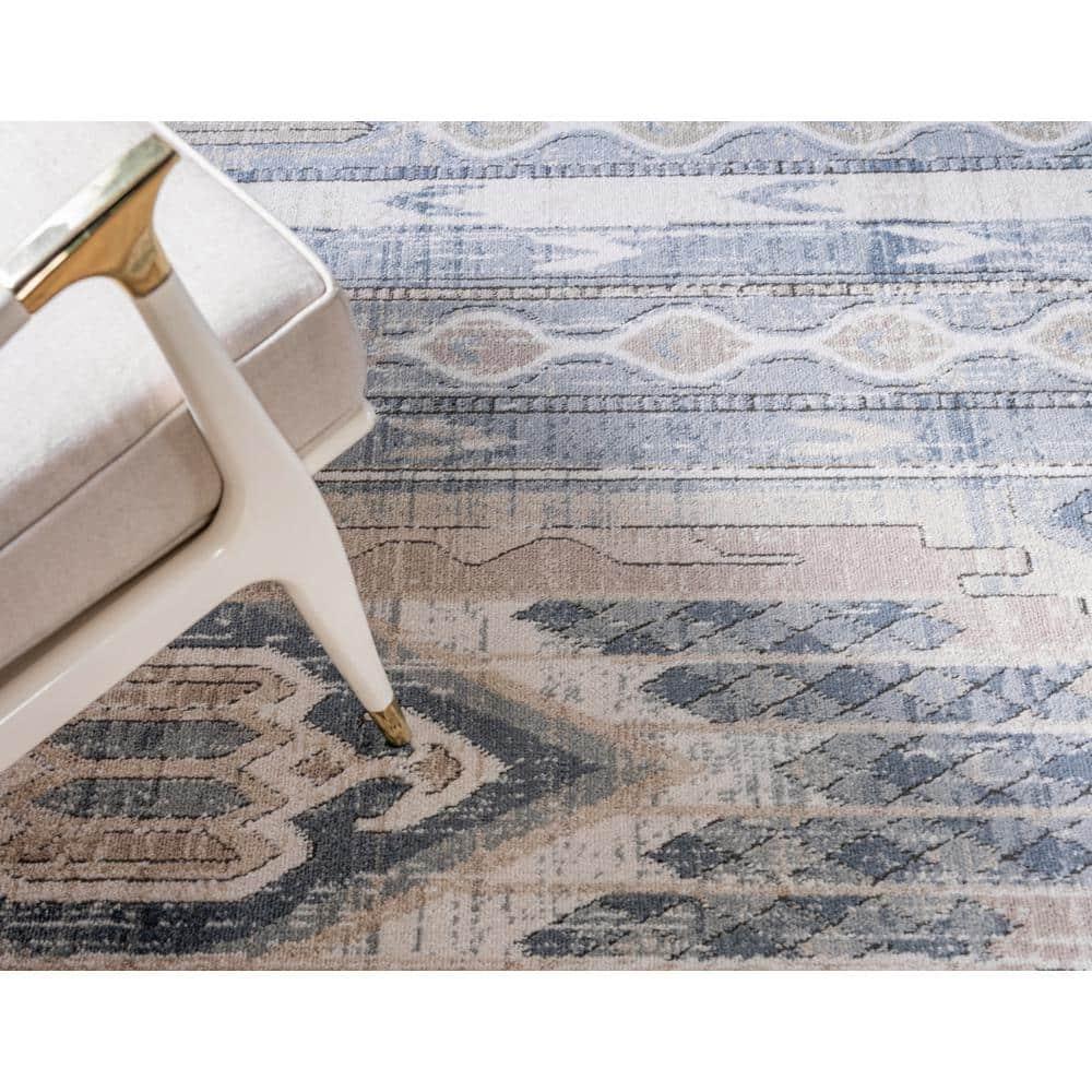 Unique Loom Portland Collection Area Rug - Orford (10'  x 14' 1" Rectangle Navy Blue/Blue)