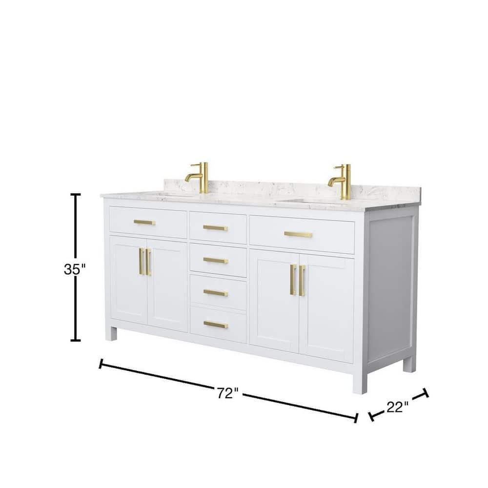Beckett 72" Freestanding Double Bathroom Vanity with Cultured Marble Top
