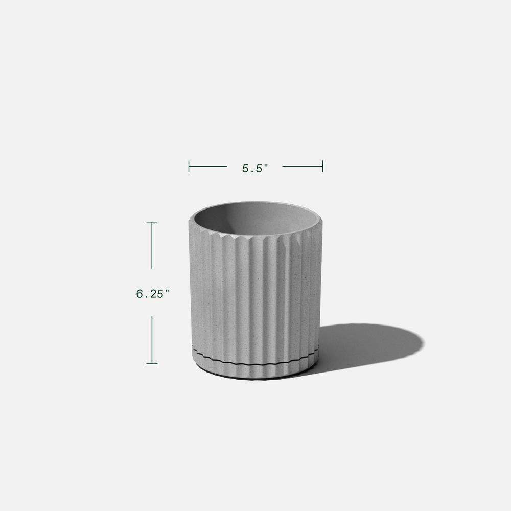 Veradek Mason Series Demi 6" Plastic-Stone Planter - Gray