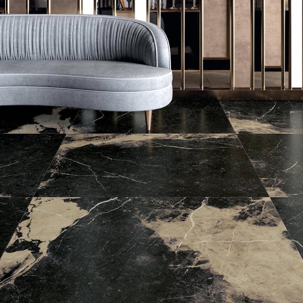 Signature 47.24 In. X 47.24 In. Marble Look Satin Porcelain Floor And Wall Tile (30.98 Sq. Ft. / Case)