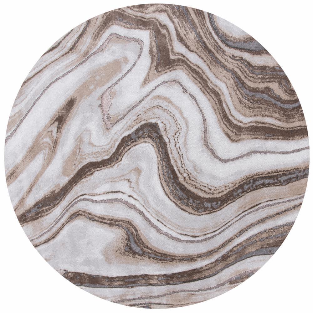 Craft CFT819 Loomed Indoor Area Rug - Gold/Grey - 4'x4' Round - Safavieh