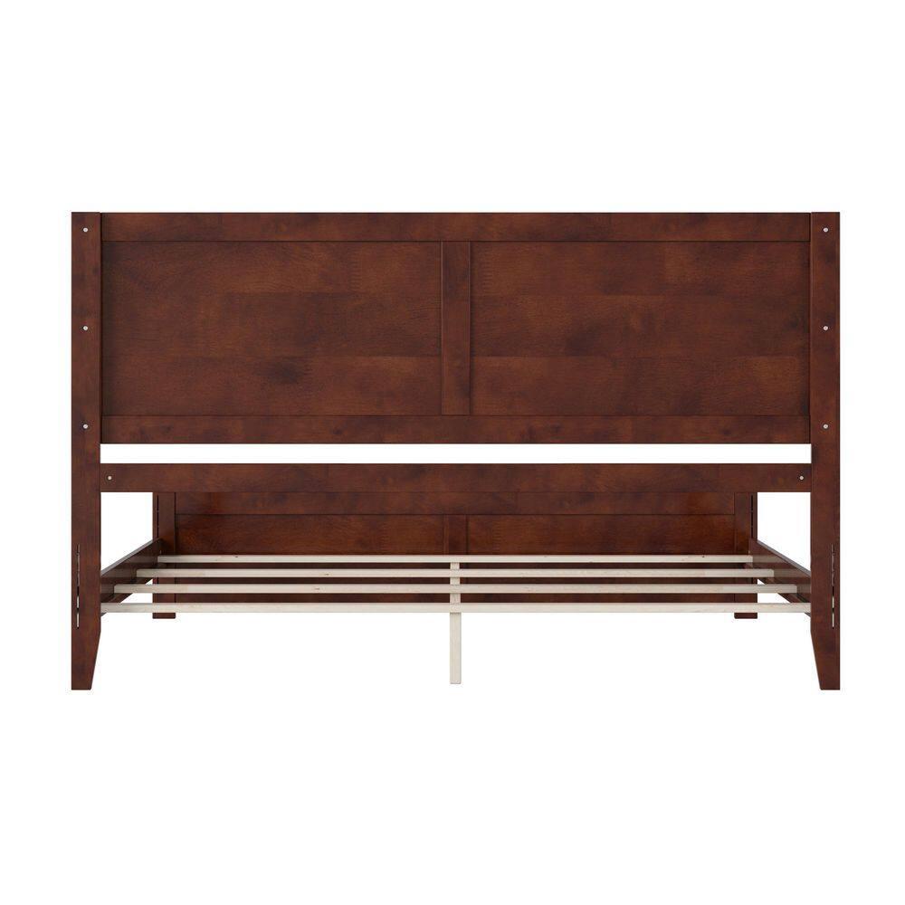 AFI Canyon Walnut Solid Wood Foundation Bed Frame with Matching Footboard, King