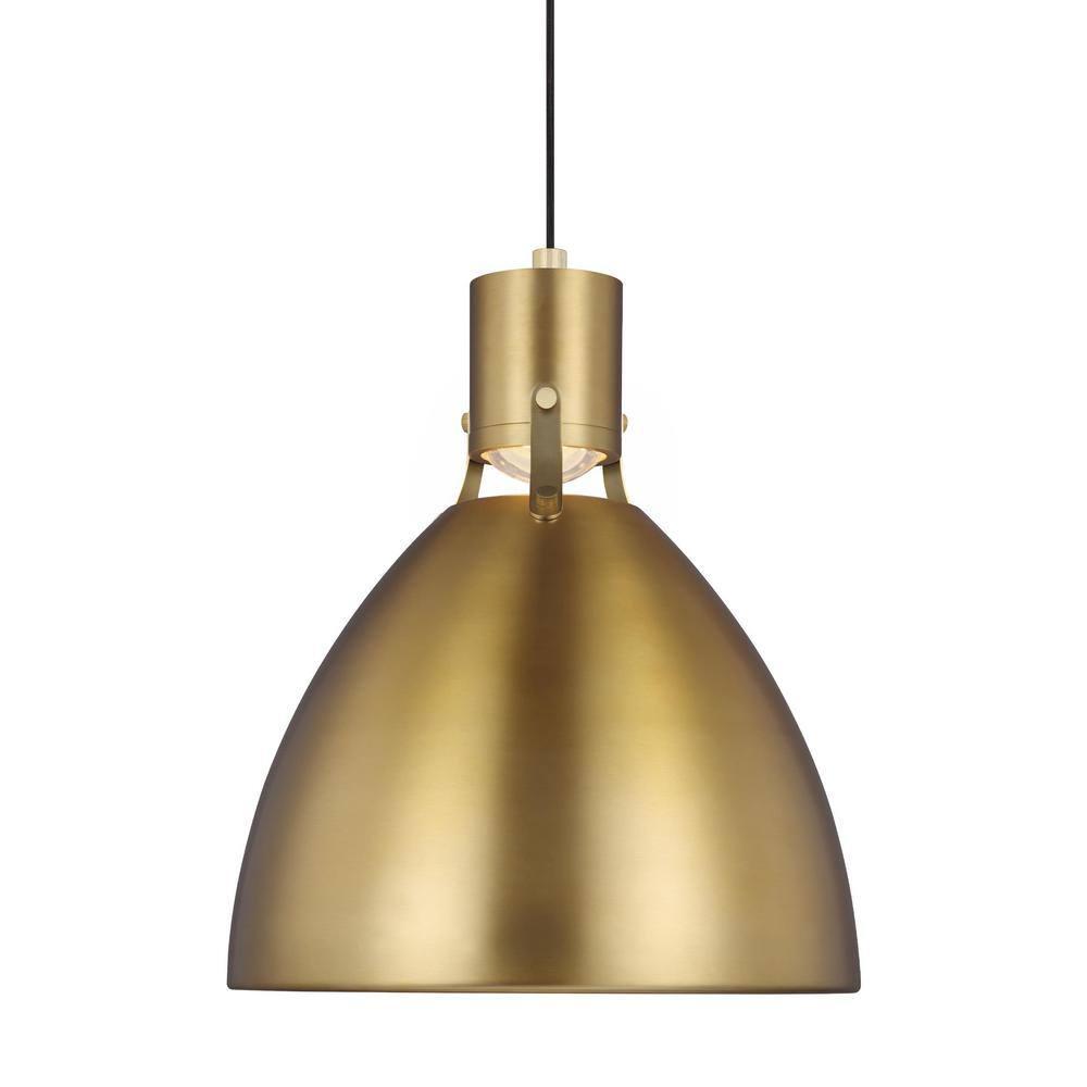 Scandinavian Inverted Bowl LED Pendant in Burnished Brass