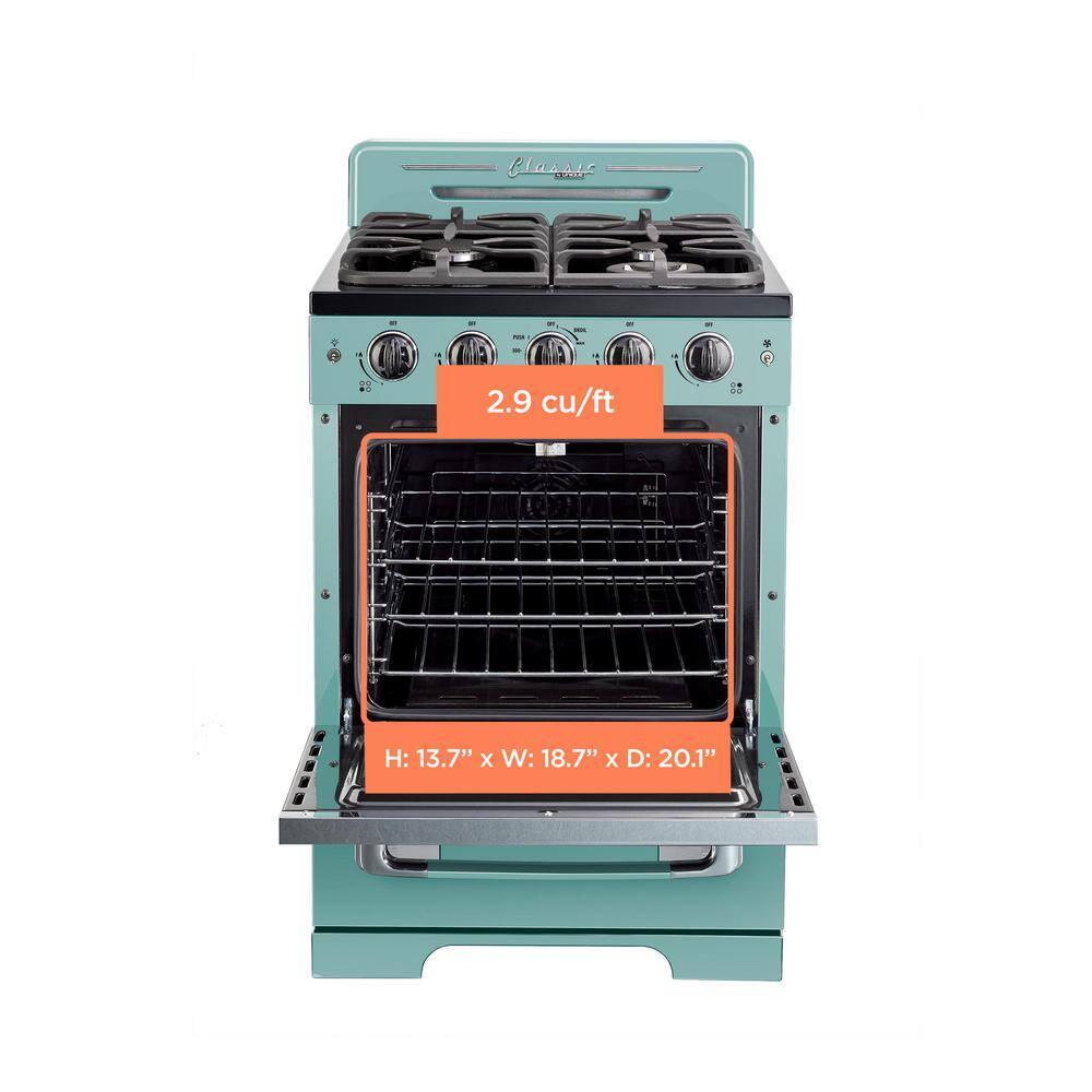 Unique Classic Retro 24" 2.9 cu/ft Freestanding Gas Range with Convection Oven and Sealed Burners
